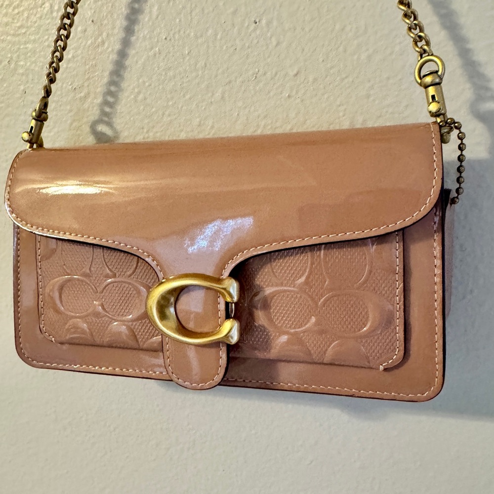 Coach Tabby Dusty Rose Patent Leather Chain Crossbody Clutch - Picture 3 of 7